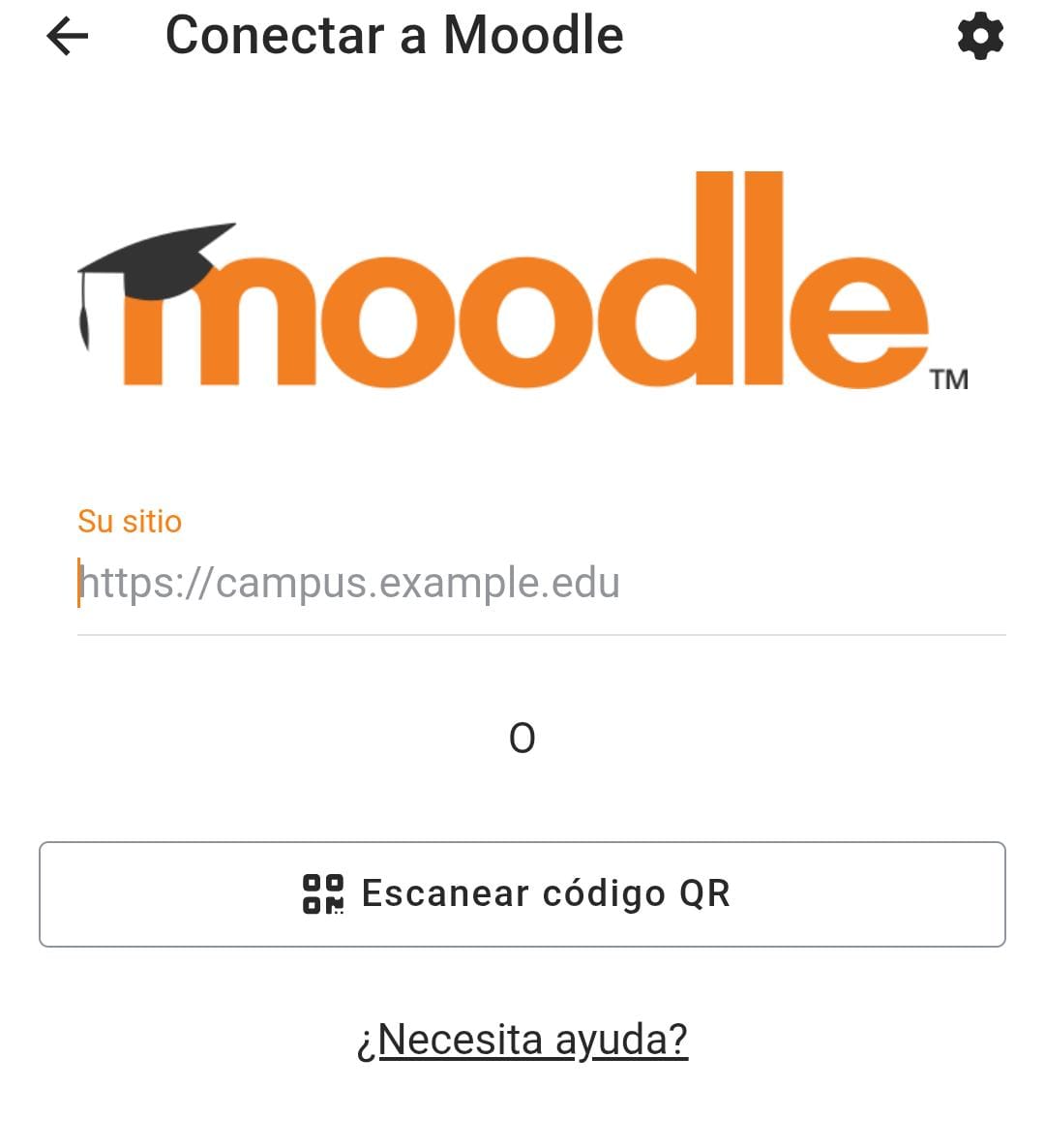 [Captura de la app Moodle pidiendo la dirección]
