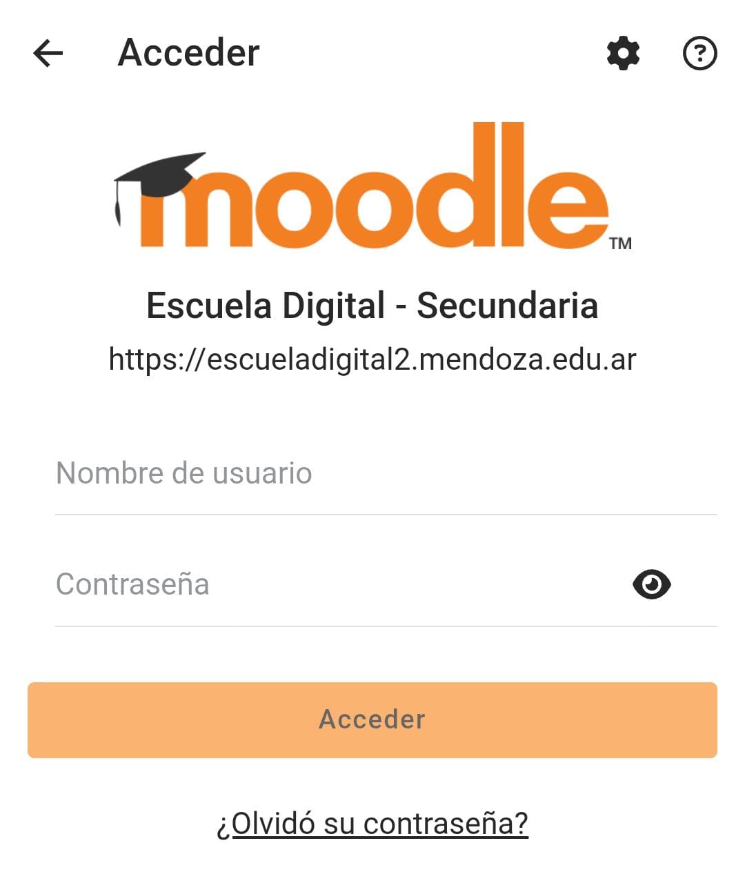 [Captura de la app Moodle pidiendo usuario y contraseña]