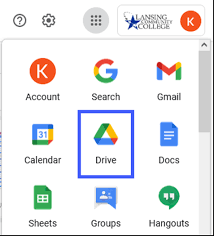 Ícono de Google Drive resaltado